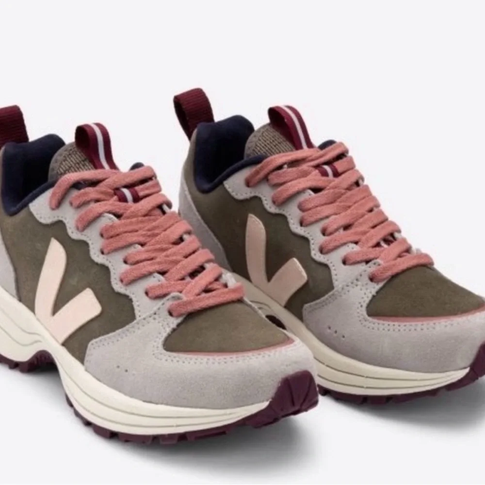Veja Women's Sneakers in Olive, Beige & Mauve - Picture 5 of 7